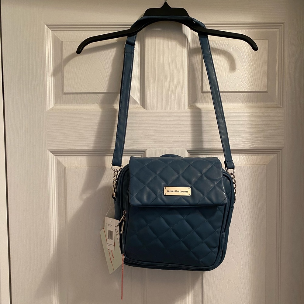 Samantha Brown Crossbody Bag 
Ouilted Teal
